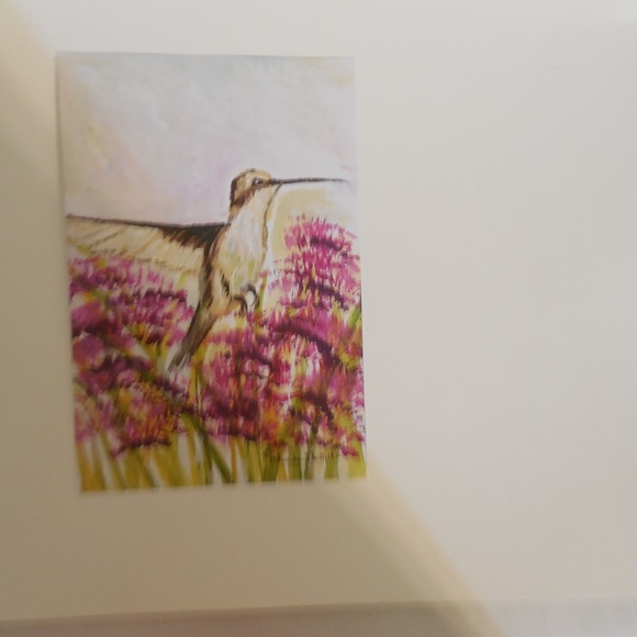 Hand Crafted Watercolor Hummingbird Painting - Picture 2 of 6